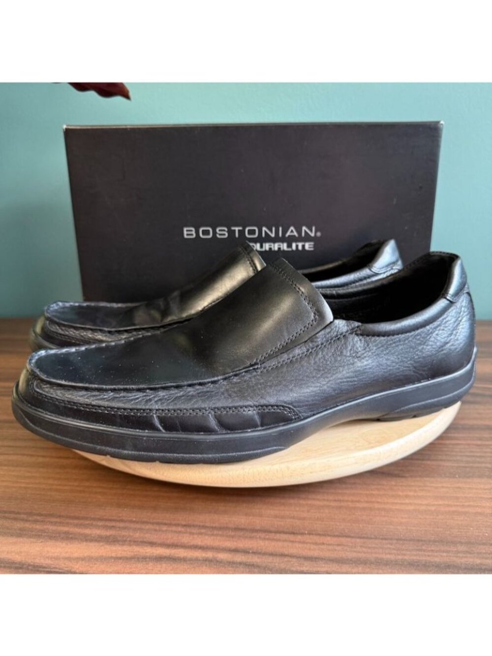 Bostonian Jolliet Mens Black Leather Loafers Size 13 M Duralite